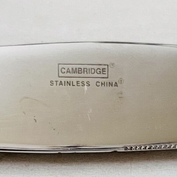 3pc CAMBRIDGE CBS98 Stainless Dinner Knife 9 3/8” Frosted 18/8 Glossy Tip & Bowl - Picture 3 of 9